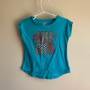 Puma Blue Short Sleeve Graphic Tee T-shirt